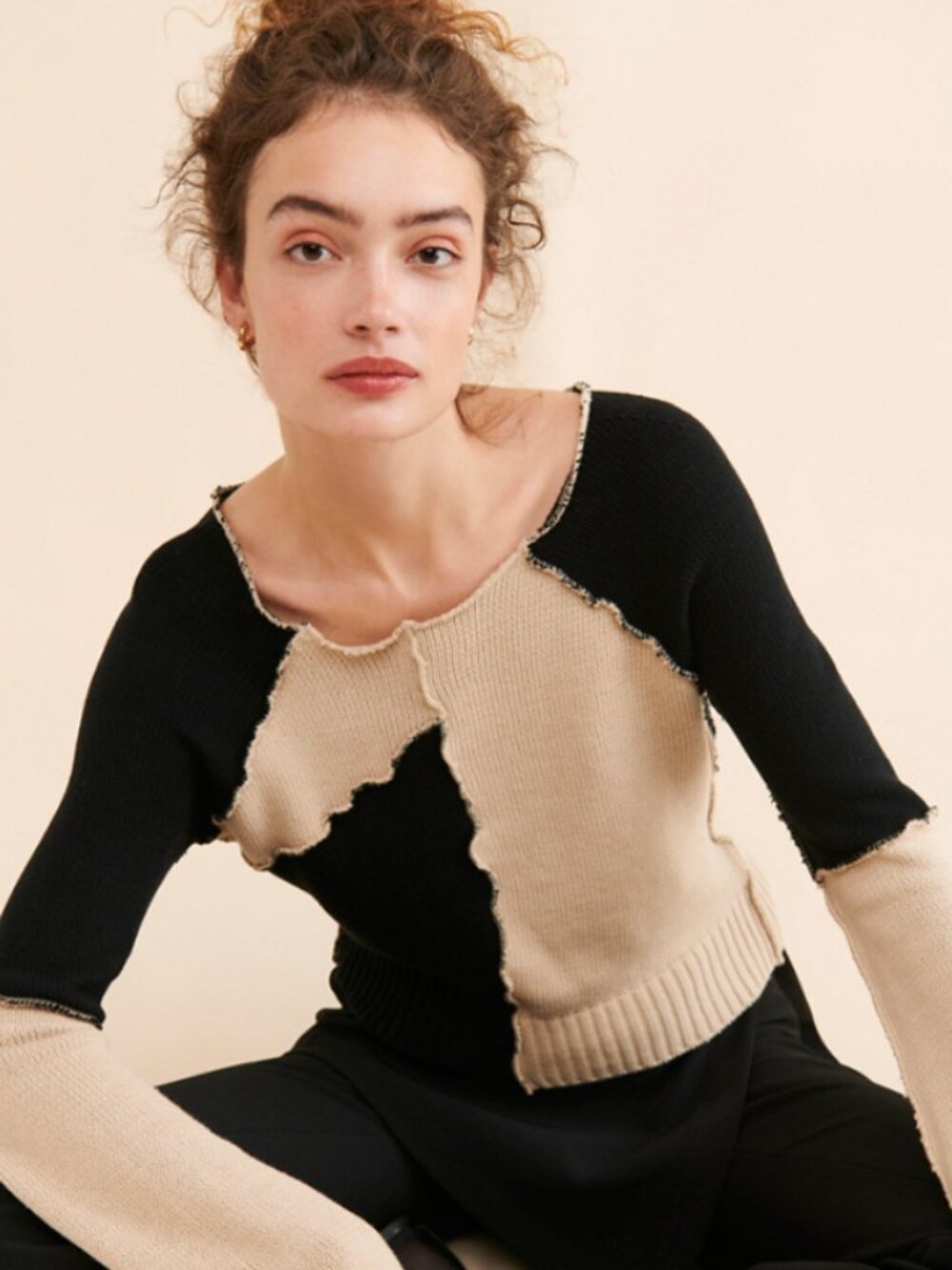 Steve Madden Rylee Colorblock Sweater - Picture 2 of 4